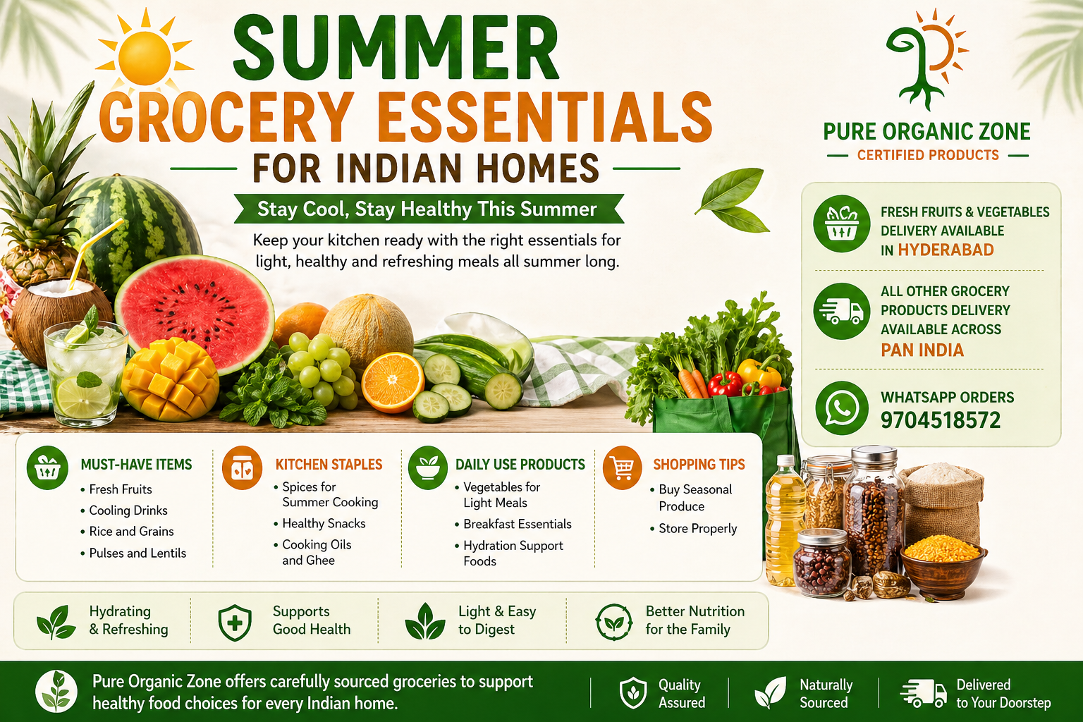 Summer Grocery Essentials for Indian Homes Online
